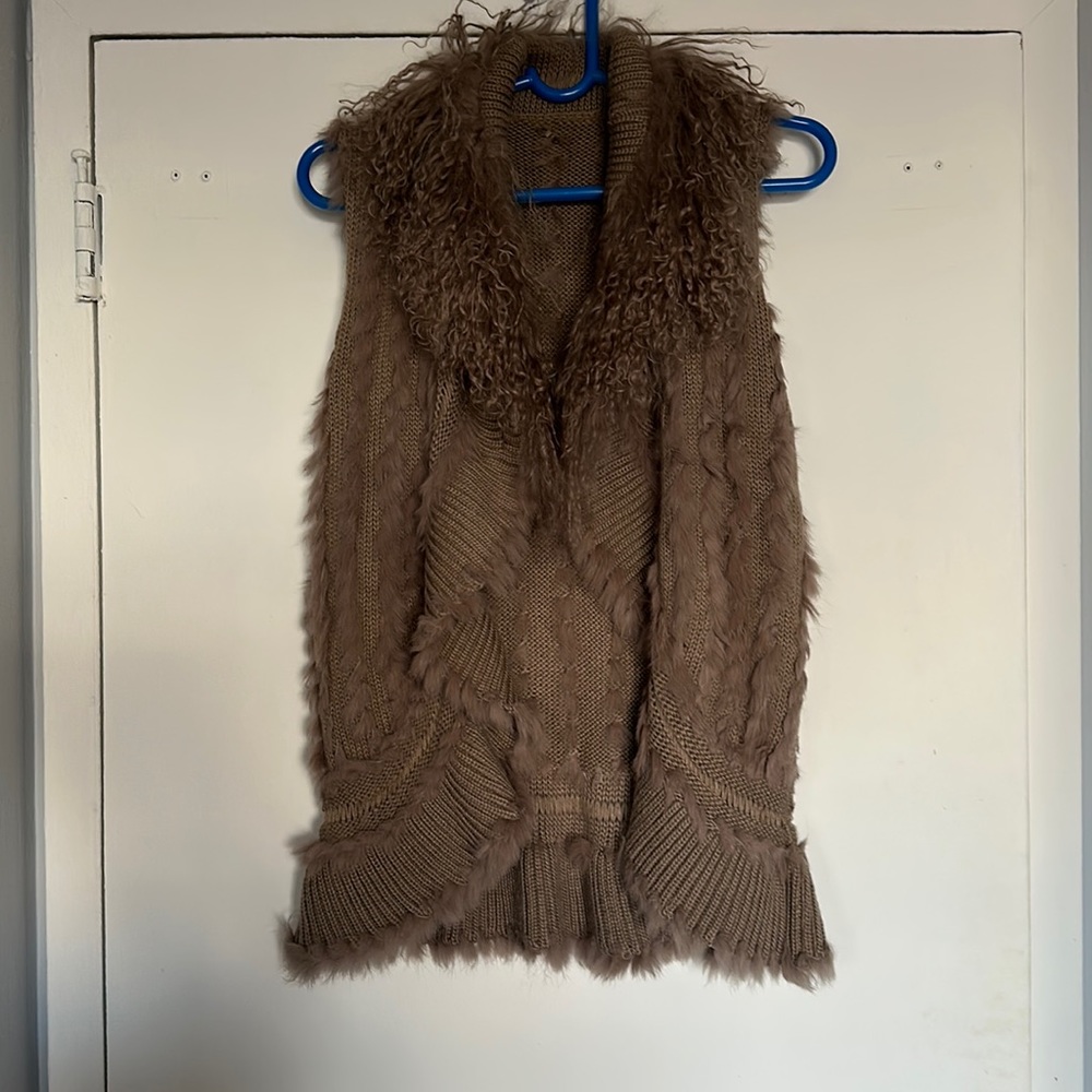 Fur + Wool Knit Vest